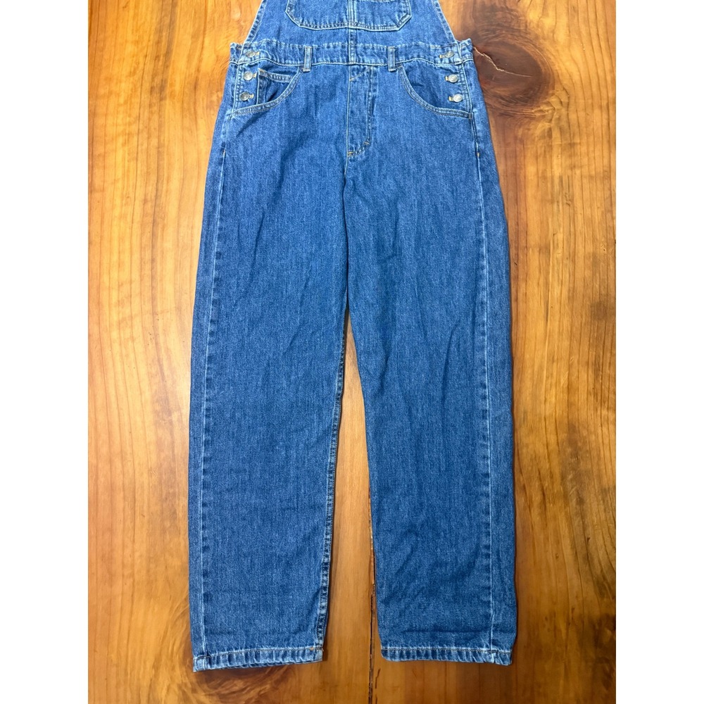 Free People Denim Overalls Small Jean Cotton Straight leg Medium Wash I4-8 - Picture 3 of 7
